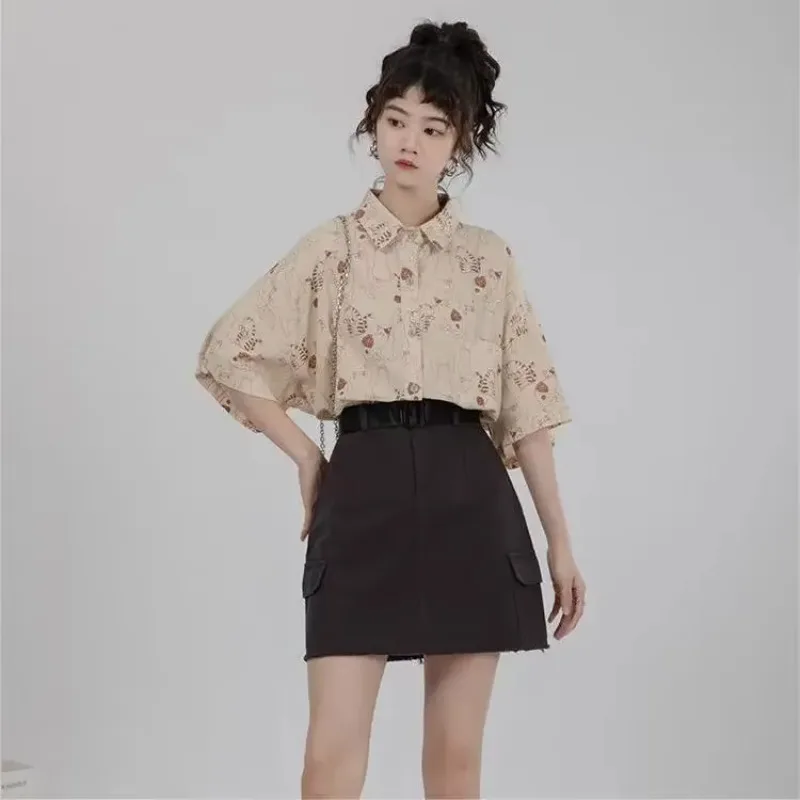 Shirts Women Corduroy Patch Po - Korean Lifestyle Student 리뷰 및 가격