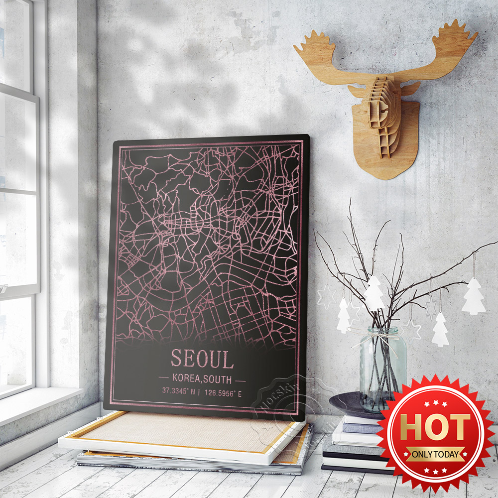 Seoul Korea South Map Art Post - South Korea Lifestyle 리뷰 및 가격