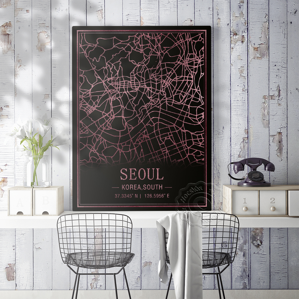 Seoul Korea South Map Art Post - South Korea Lifestyle 리뷰 및 가격