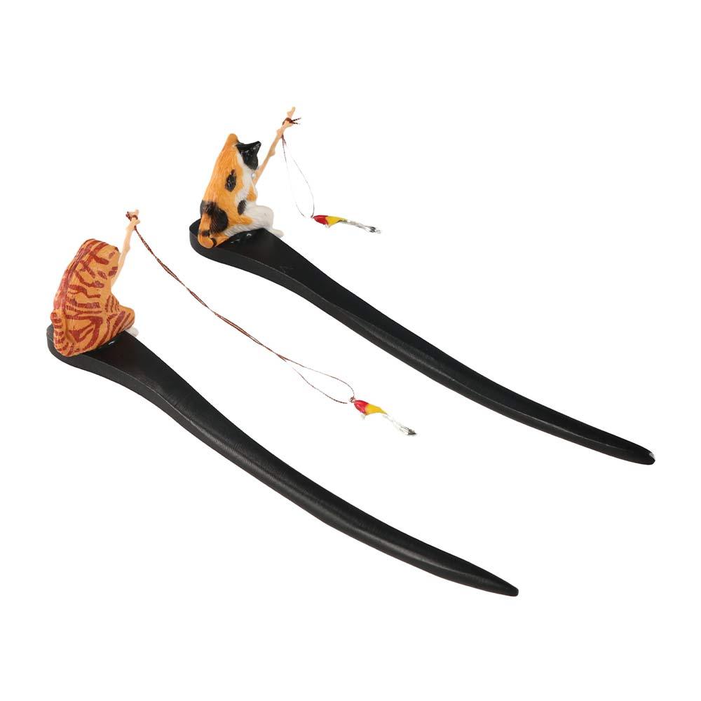 Antique Cat Fishing Wooden Hai - Hanbok Hair Pin 리뷰 및 가격
