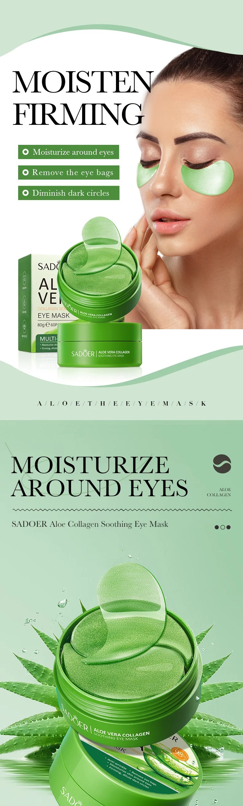 60pcs Aloe Vera Collagen Eye M - Sheet Mask Collagen 리뷰 및 가격