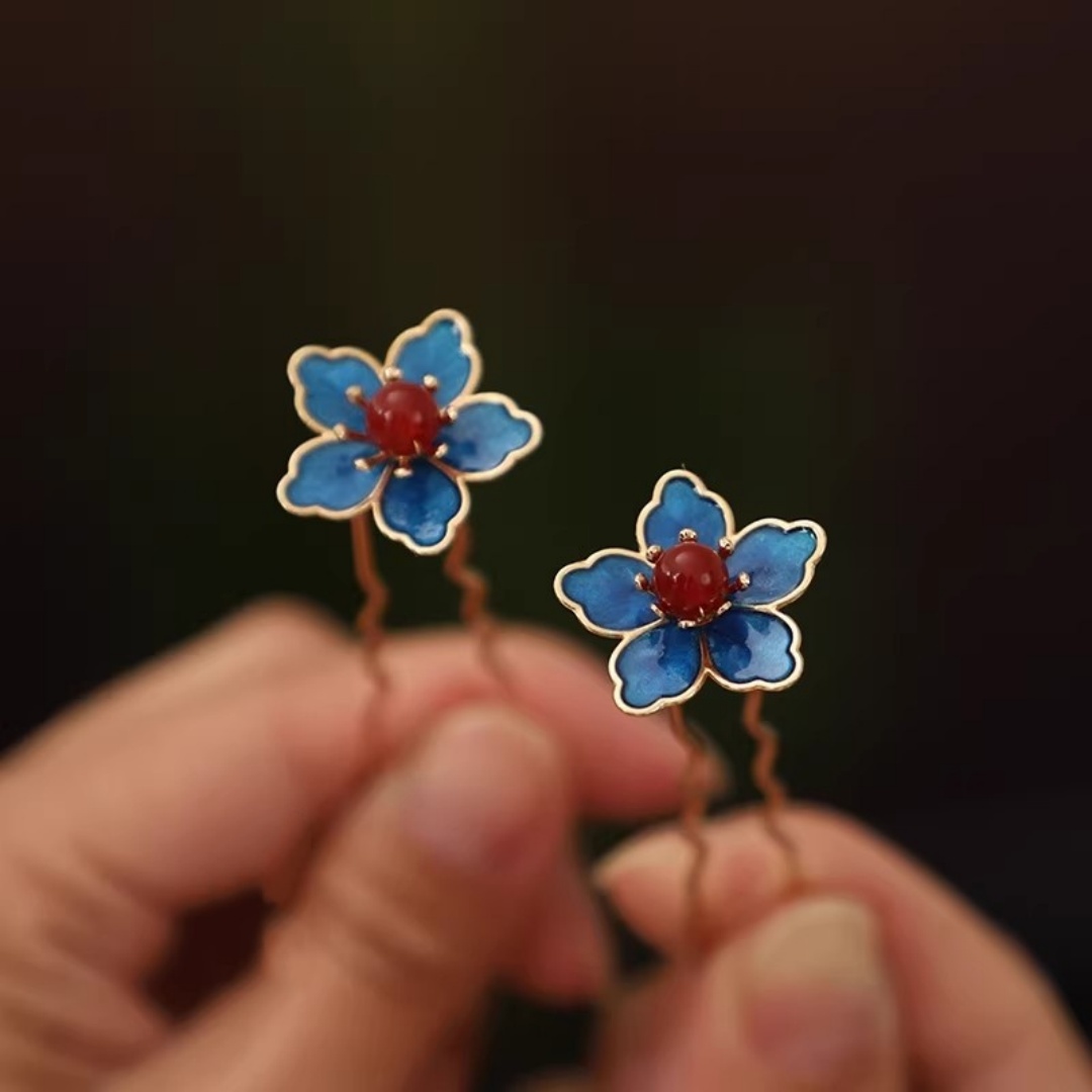 Blue Flower Ancient-Style Hanf - Hanbok Hair Pin 리뷰 및 가격