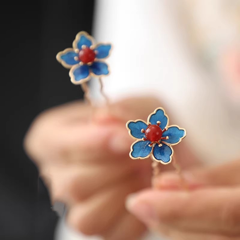 Blue Flower Ancient-Style Hanf - Hanbok Hair Pin 리뷰 및 가격