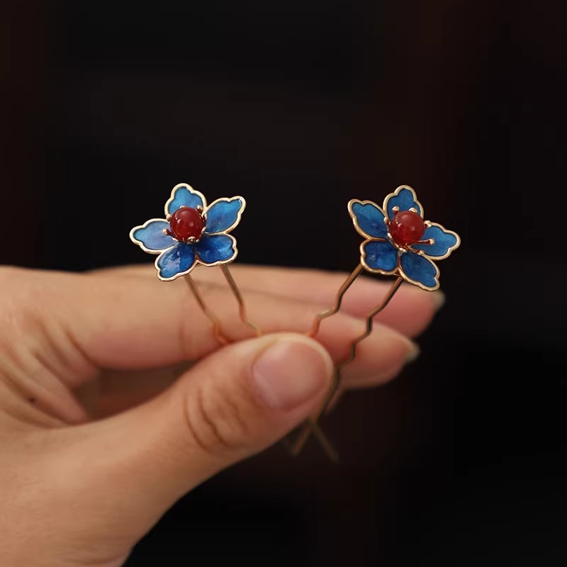 Blue Flower Ancient-Style Hanf - Hanbok Hair Pin 리뷰 및 가격
