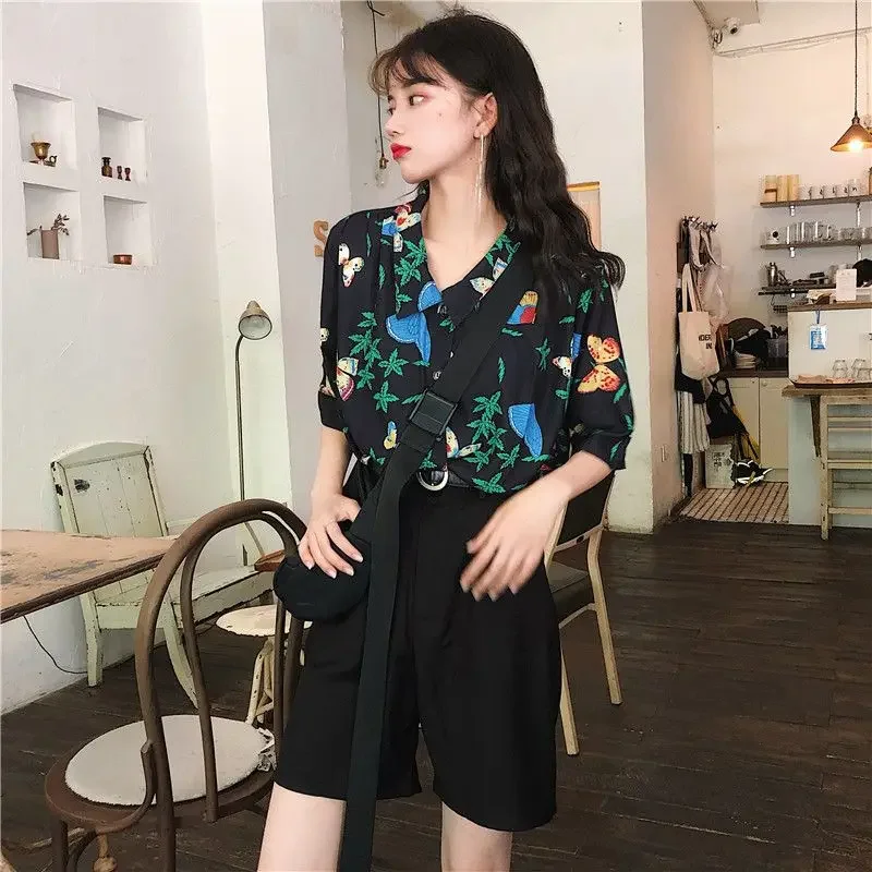 Shirts Women Corduroy Patch Po - Korean Lifestyle Student 리뷰 및 가격