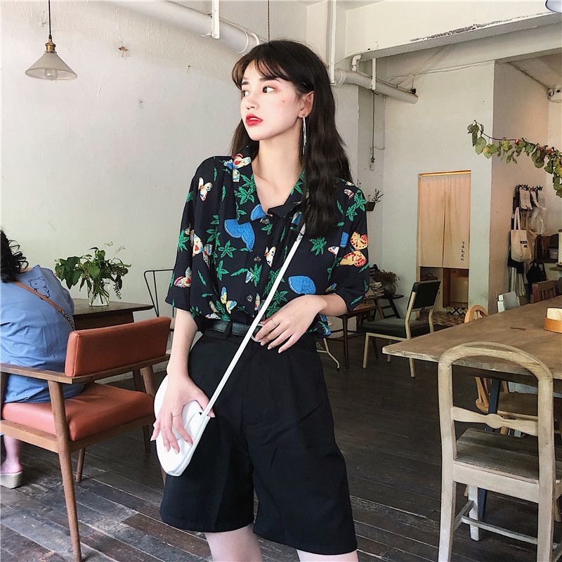 Shirts Women Corduroy Patch Po - Korean Lifestyle Student 리뷰 및 가격
